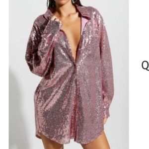 NWT sequin shirt dress
